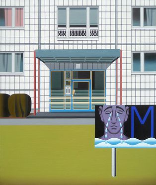Berlin: Hauseingang an der Karl-Marx-Allee